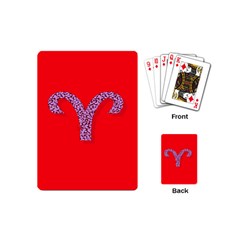 Illustrated Zodiac Red Star Purple Playing Cards (mini)  by Mariart