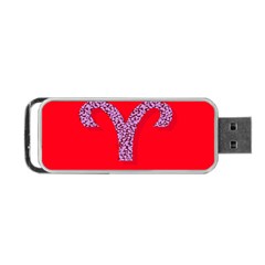 Illustrated Zodiac Red Star Purple Portable Usb Flash (one Side) by Mariart