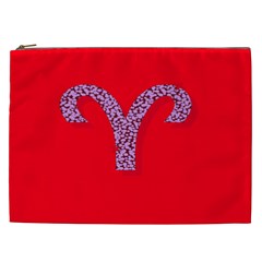 Illustrated Zodiac Red Star Purple Cosmetic Bag (xxl)  by Mariart