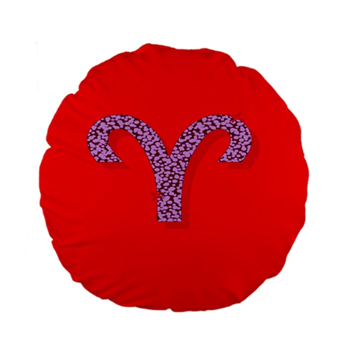 Illustrated Zodiac Red Star Purple Standard 15  Premium Round Cushions