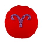 Illustrated Zodiac Red Star Purple Standard 15  Premium Round Cushions Back