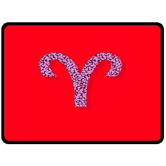 Illustrated Zodiac Red Star Purple Double Sided Fleece Blanket (large)  by Mariart