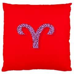 Illustrated Zodiac Red Star Purple Standard Flano Cushion Case (one Side)