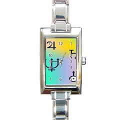 Illustrated Zodiac Star Rectangle Italian Charm Watch by Mariart