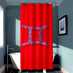 Illustrated Zodiac Red Purple Star Polka Dot Grey Shower Curtain 36  X 72  (stall)  by Mariart