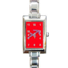 Illustrated Zodiac Star Red Purple Rectangle Italian Charm Watch