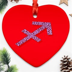 Illustrated Zodiac Star Red Purple Ornament (heart)