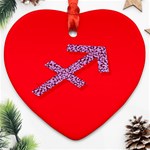 Illustrated Zodiac Star Red Purple Ornament (Heart) Front