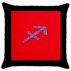 Illustrated Zodiac Star Red Purple Throw Pillow Case (black)