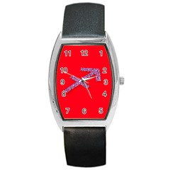 Illustrated Zodiac Star Red Purple Barrel Style Metal Watch by Mariart