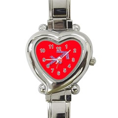 Illustrated Zodiac Star Red Purple Heart Italian Charm Watch by Mariart