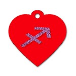 Illustrated Zodiac Star Red Purple Dog Tag Heart (Two Sides) Back