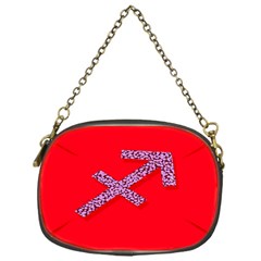 Illustrated Zodiac Star Red Purple Chain Purses (one Side)  by Mariart