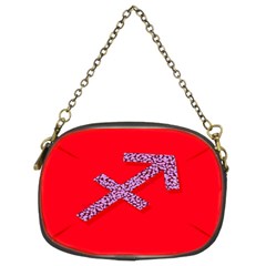 Illustrated Zodiac Star Red Purple Chain Purses (two Sides)  by Mariart