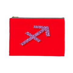 Illustrated Zodiac Star Red Purple Cosmetic Bag (large)  by Mariart