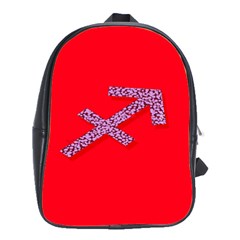 Illustrated Zodiac Star Red Purple School Bags(large)  by Mariart