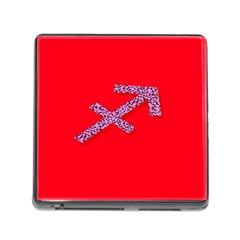 Illustrated Zodiac Star Red Purple Memory Card Reader (square) by Mariart