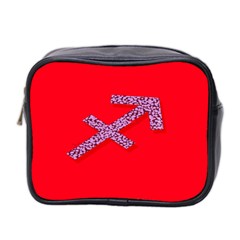 Illustrated Zodiac Star Red Purple Mini Toiletries Bag 2-side by Mariart