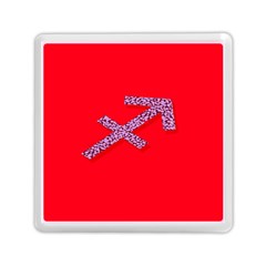 Illustrated Zodiac Star Red Purple Memory Card Reader (square)  by Mariart