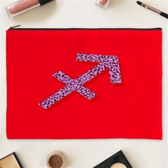 Illustrated Zodiac Star Red Purple Cosmetic Bag (xxxl) 