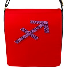 Illustrated Zodiac Star Red Purple Flap Messenger Bag (s) by Mariart