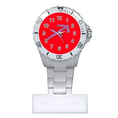 Illustrated Zodiac Star Red Purple Plastic Nurses Watch by Mariart