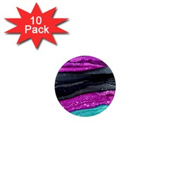 Green Pink Purple Black Stone 1  Mini Magnet (10 Pack) 