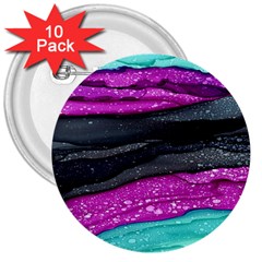 Green Pink Purple Black Stone 3  Buttons (10 Pack)  by Mariart