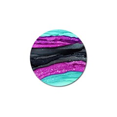 Green Pink Purple Black Stone Golf Ball Marker by Mariart