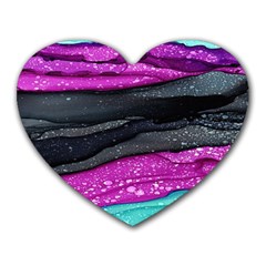 Green Pink Purple Black Stone Heart Mousepads by Mariart