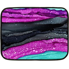 Green Pink Purple Black Stone Fleece Blanket (mini) by Mariart