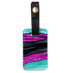 Green Pink Purple Black Stone Luggage Tags (one Side)  by Mariart