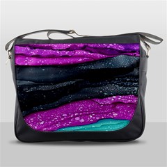 Green Pink Purple Black Stone Messenger Bags by Mariart