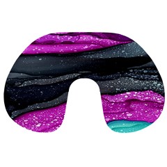 Green Pink Purple Black Stone Travel Neck Pillows by Mariart