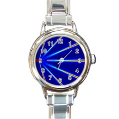 Light Neon Blue Round Italian Charm Watch by Mariart