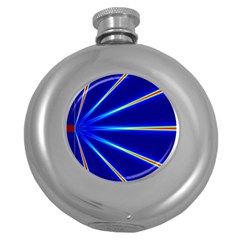 Light Neon Blue Round Hip Flask (5 Oz) by Mariart