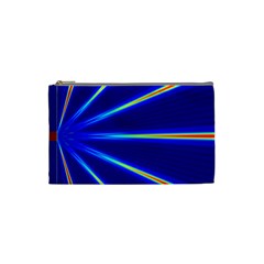 Light Neon Blue Cosmetic Bag (small)  by Mariart