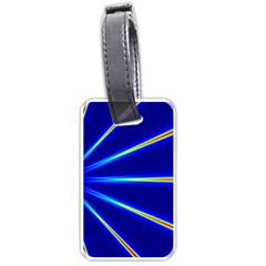 Light Neon Blue Luggage Tags (one Side)  by Mariart