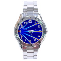 Light Neon Blue Stainless Steel Analogue Watch by Mariart