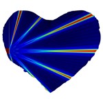 Light Neon Blue Large 19  Premium Heart Shape Cushions Back