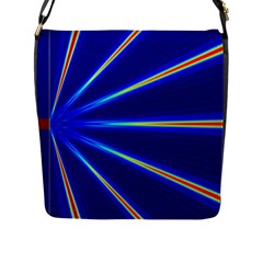 Light Neon Blue Flap Messenger Bag (l)  by Mariart