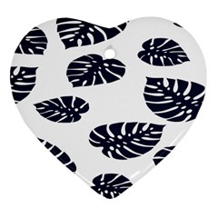 Leaf Summer Tech Heart Ornament (two Sides) by Mariart