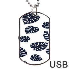 Leaf Summer Tech Dog Tag Usb Flash (one Side) by Mariart