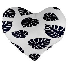 Leaf Summer Tech Large 19  Premium Heart Shape Cushions by Mariart