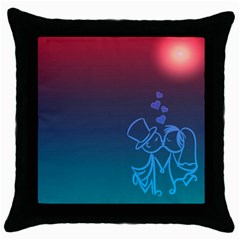 Love Valentine Kiss Purple Red Blue Romantic Throw Pillow Case (black) by Mariart