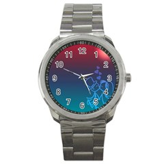 Love Valentine Kiss Purple Red Blue Romantic Sport Metal Watch by Mariart