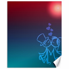 Love Valentine Kiss Purple Red Blue Romantic Canvas 16  X 20   by Mariart