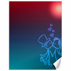 Love Valentine Kiss Purple Red Blue Romantic Canvas 18  X 24   by Mariart