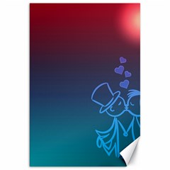 Love Valentine Kiss Purple Red Blue Romantic Canvas 20  X 30   by Mariart