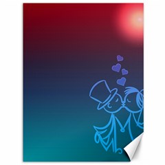 Love Valentine Kiss Purple Red Blue Romantic Canvas 36  X 48   by Mariart